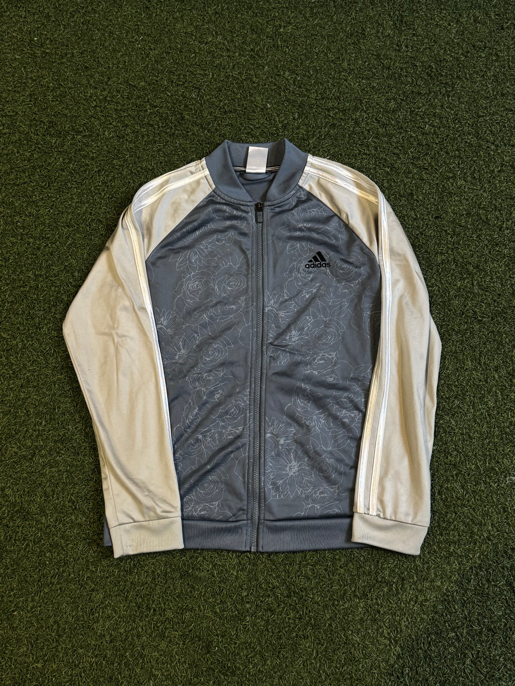 Adidas Floral Print Zip-Up Jacket