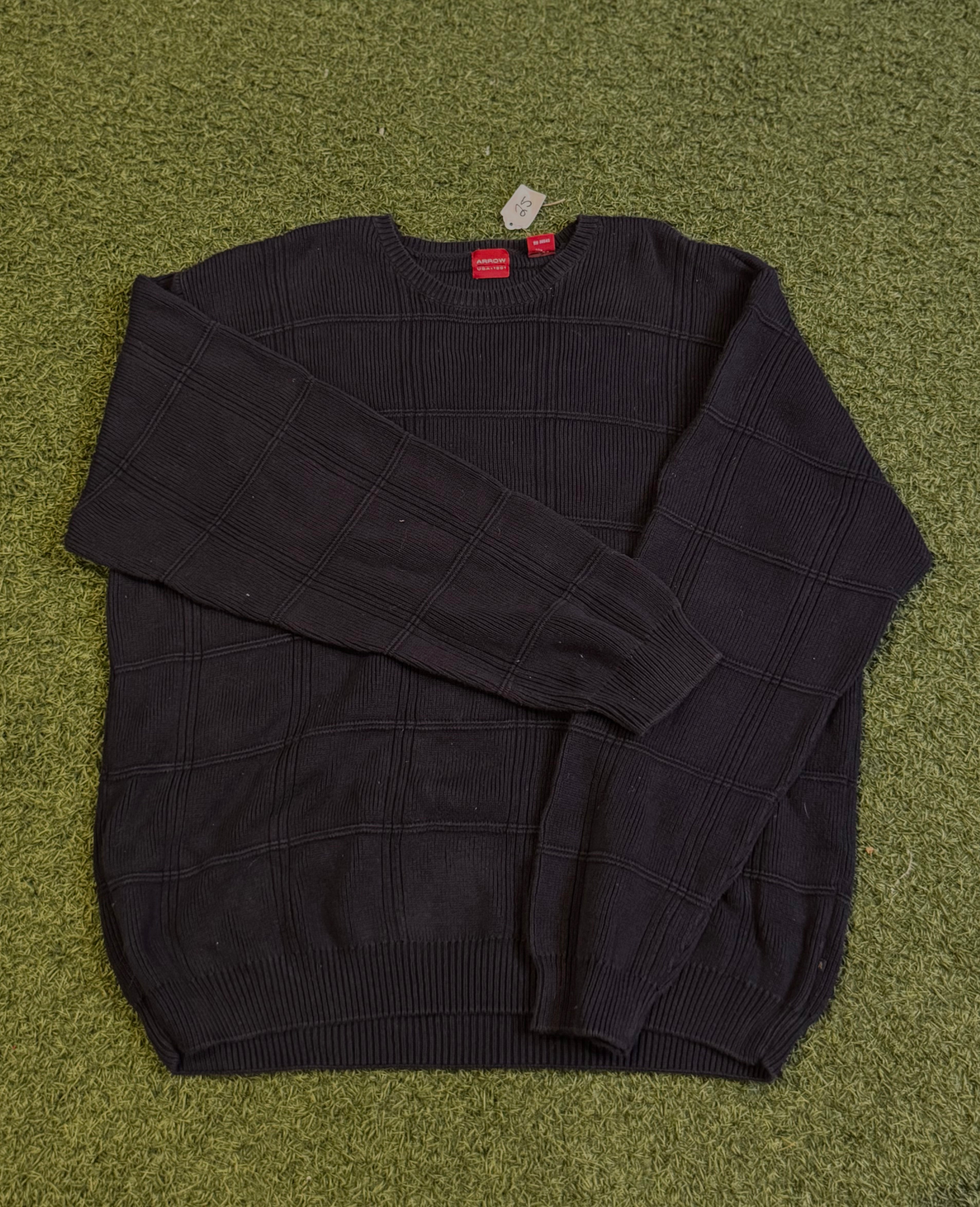 Arrow Black Checkered Texture Sweater